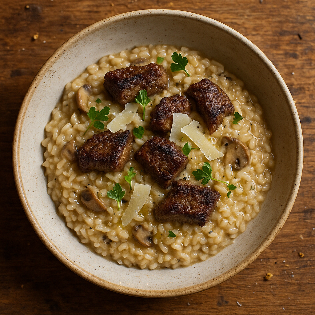 Pilz-Trüffel-Risotto mit Steak